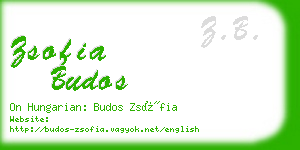 zsofia budos business card